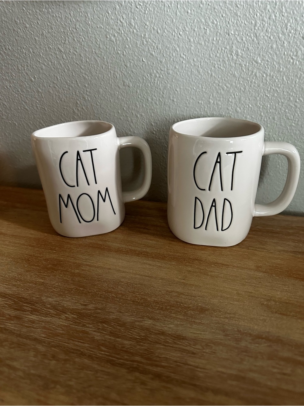 Rae Dunn “Cat Mom” “Cat Dad” Ceramic Coffee Mug - Cat Lover Gift